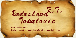Radoslava Topalović vizit kartica